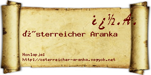 Österreicher Aranka névjegykártya