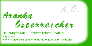 aranka osterreicher business card