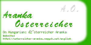 aranka osterreicher business card